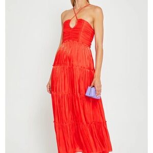 o.p.t. East Dress - Few Moda Red Halter Midi